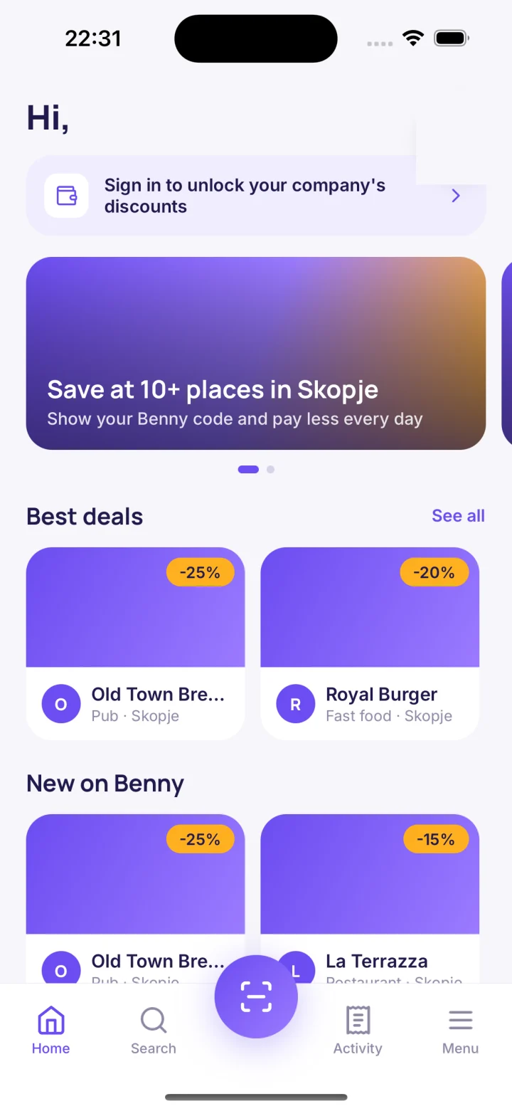 Guest browse — discover venues without an account