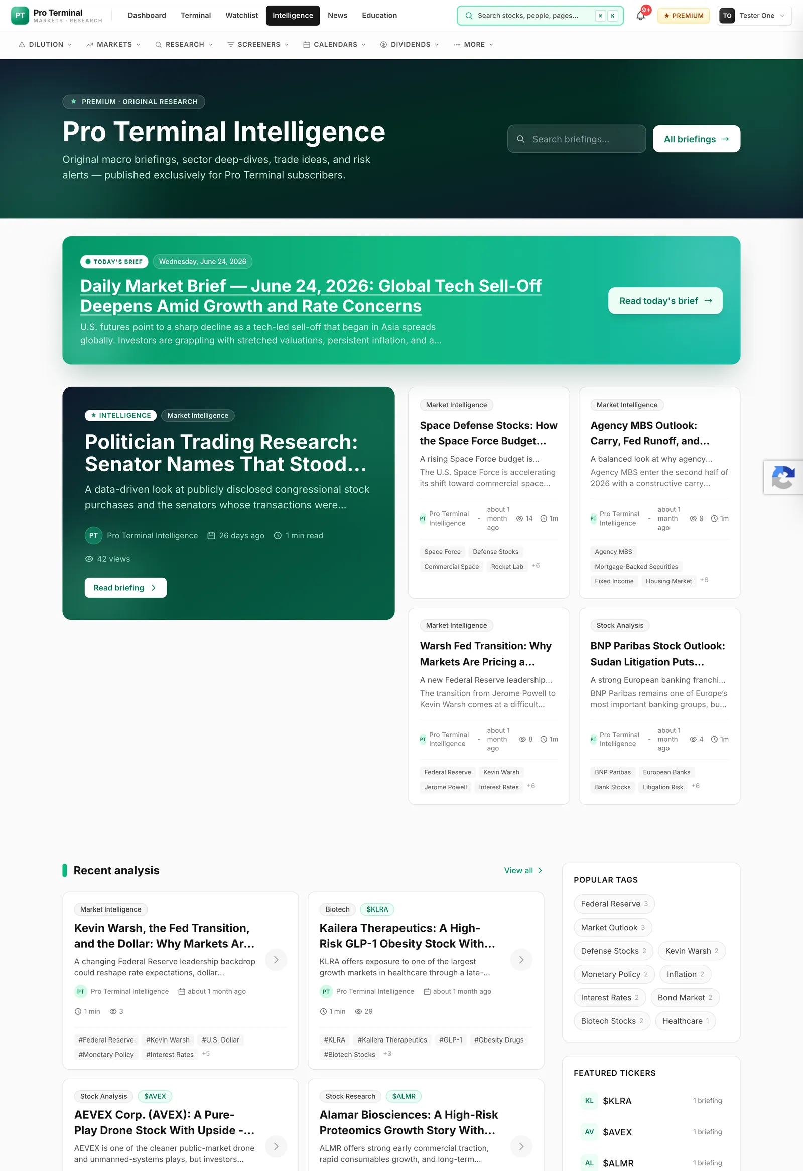 Pro Terminal Intelligence — original research & daily briefs