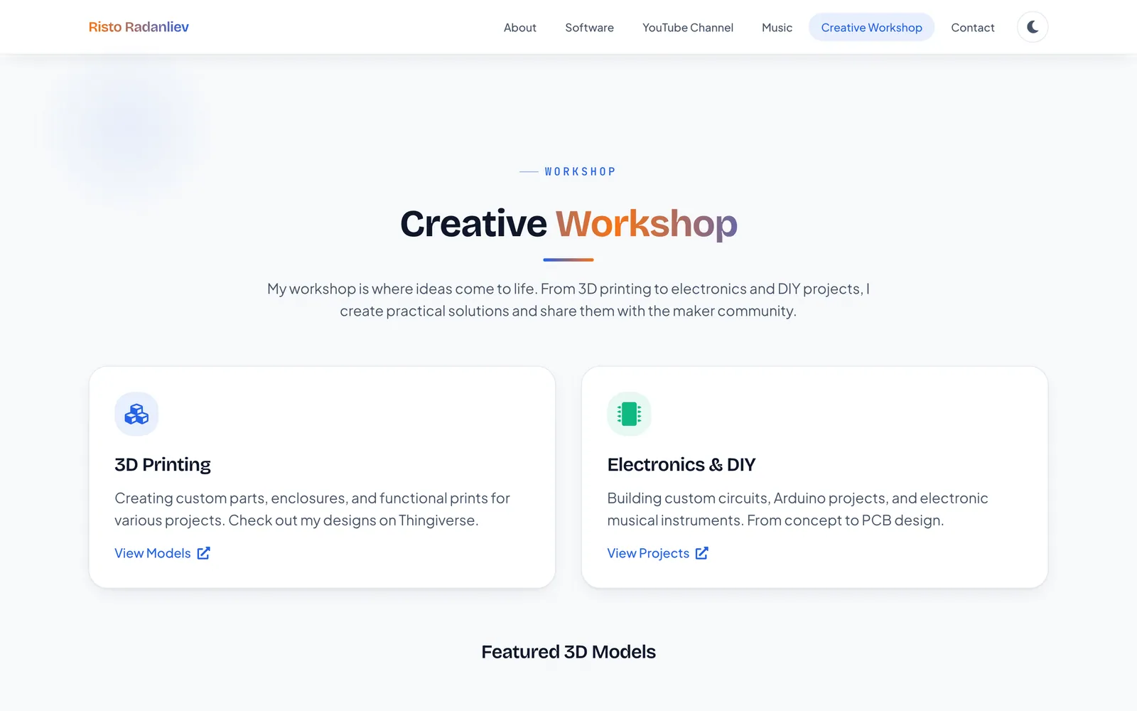 Creative Workshop — 3D printing & electronics